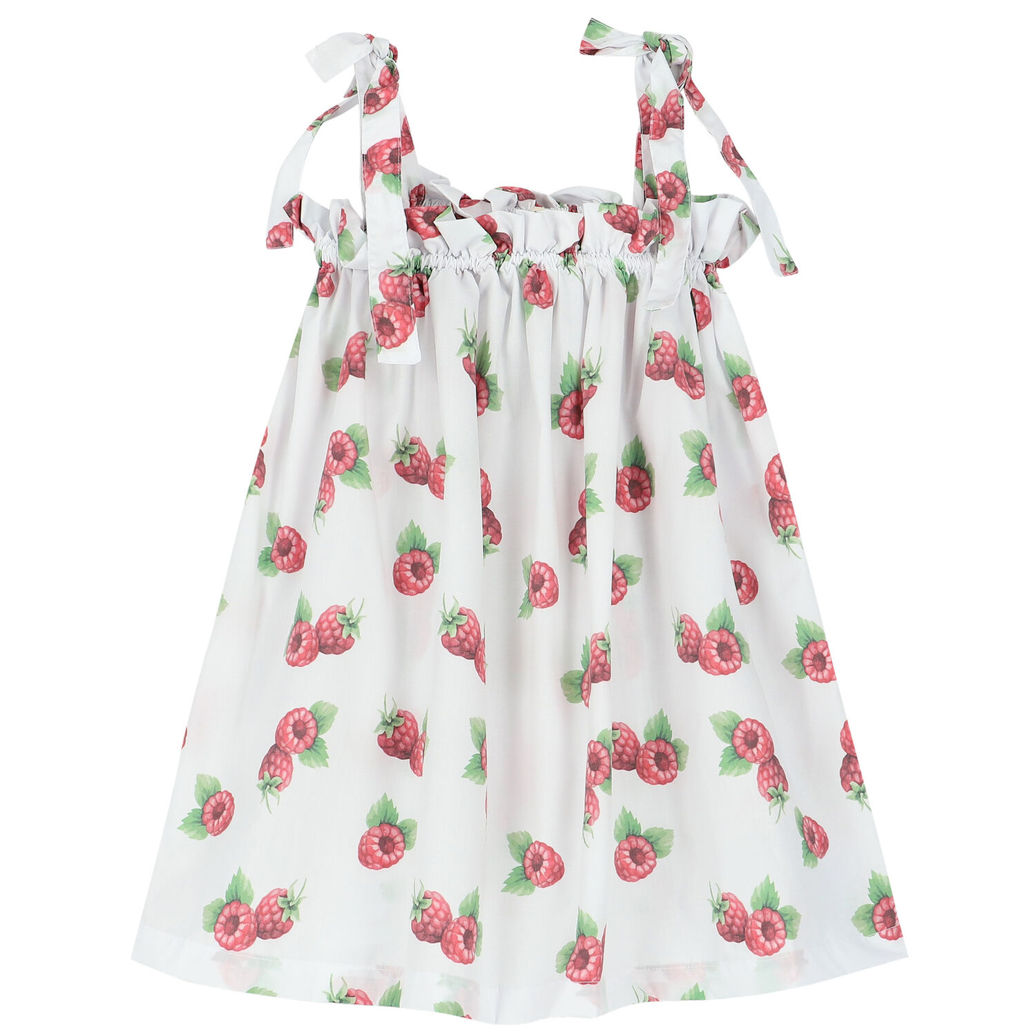 Girls White Raspberries Beach Dress, 2, hi-res