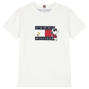 Boys White Snoopy Logo T-Shirt