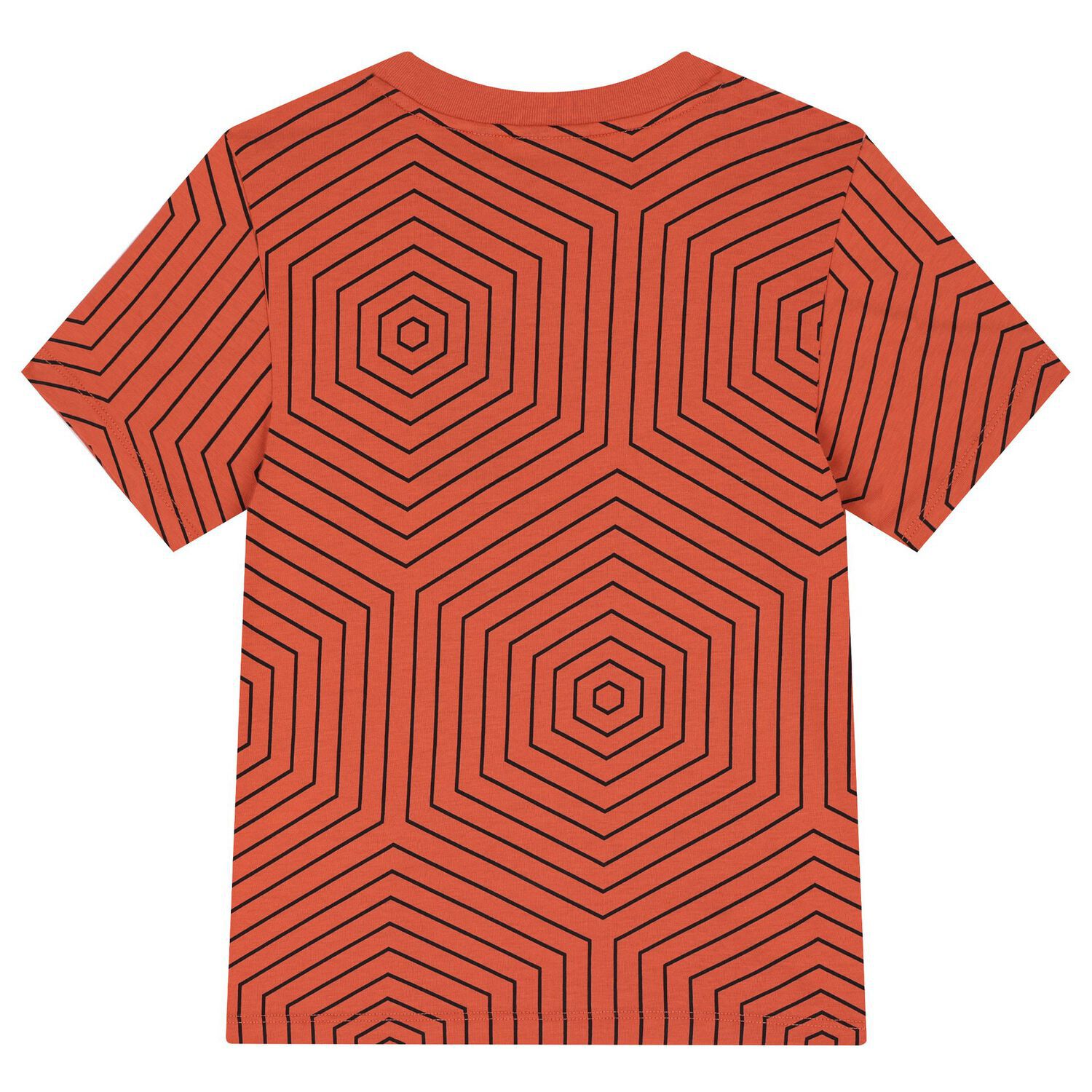 Boys Orange Geometric EA7 T-Shirt, 3, hi-res