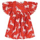 Girls Red Horse Dress, 1, hi-res