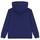 Boys Blue Polo Bear Logo Hooded Top, 1, hi-res