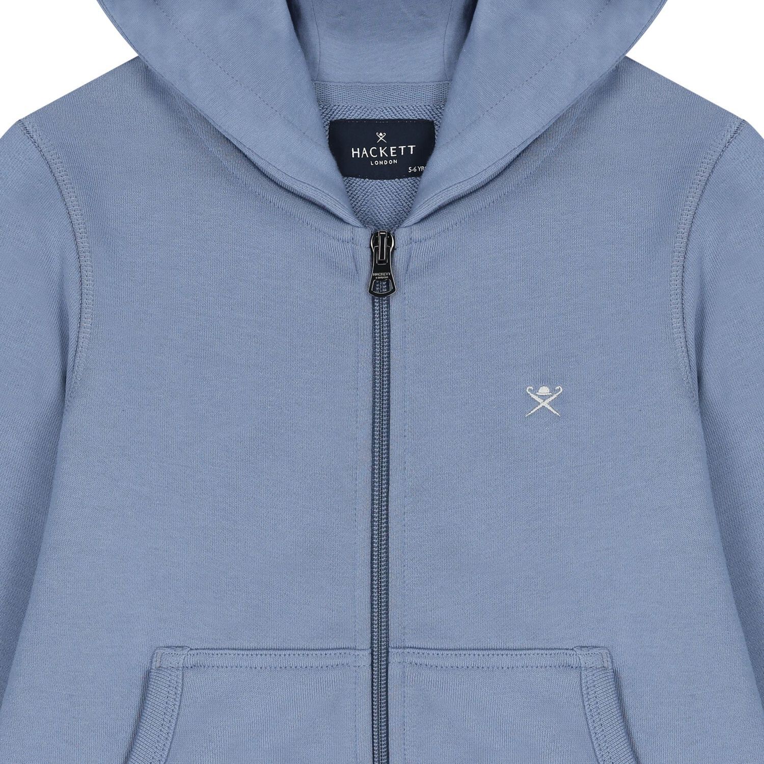 Boys Blue Logo Hooded Zip Up Top, 1, hi-res image number null