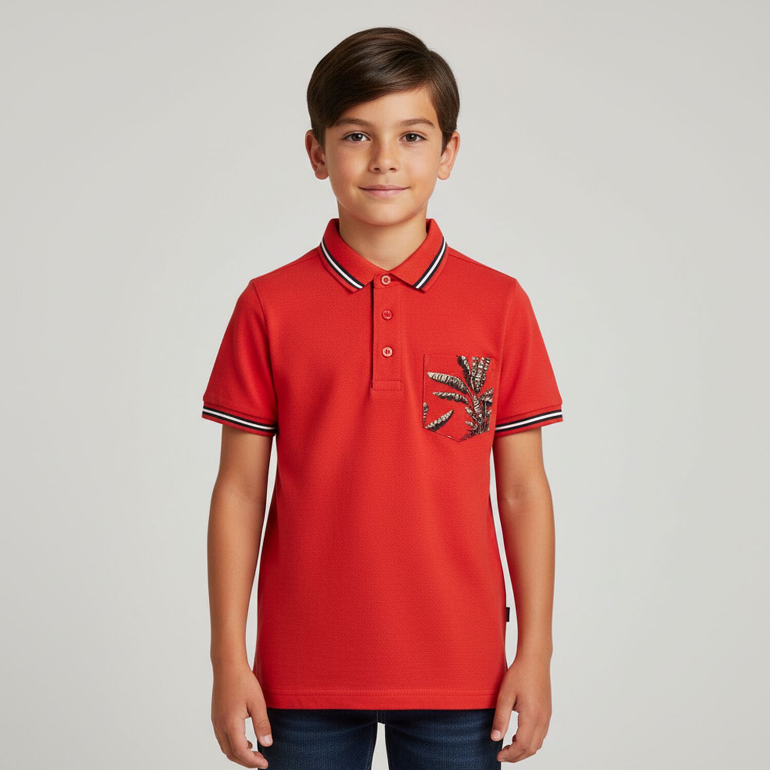 Boys Red Polo Shirt, 1, hi-res