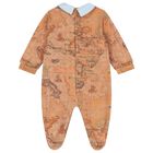 Baby Boys Beige & Blue Geo Map Babygrow Gift Set, 1, hi-res