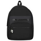Boys Black Logo Backpack, 1, hi-res