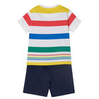 Boys White & Navy Shorts Set, 1, hi-res