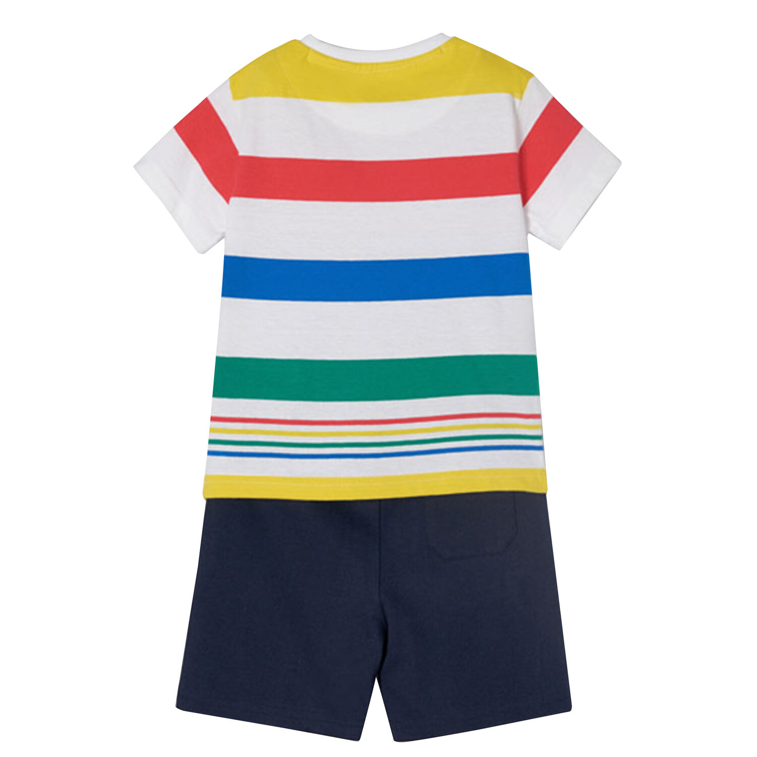 Boys White & Navy Shorts Set, 1, hi-res
