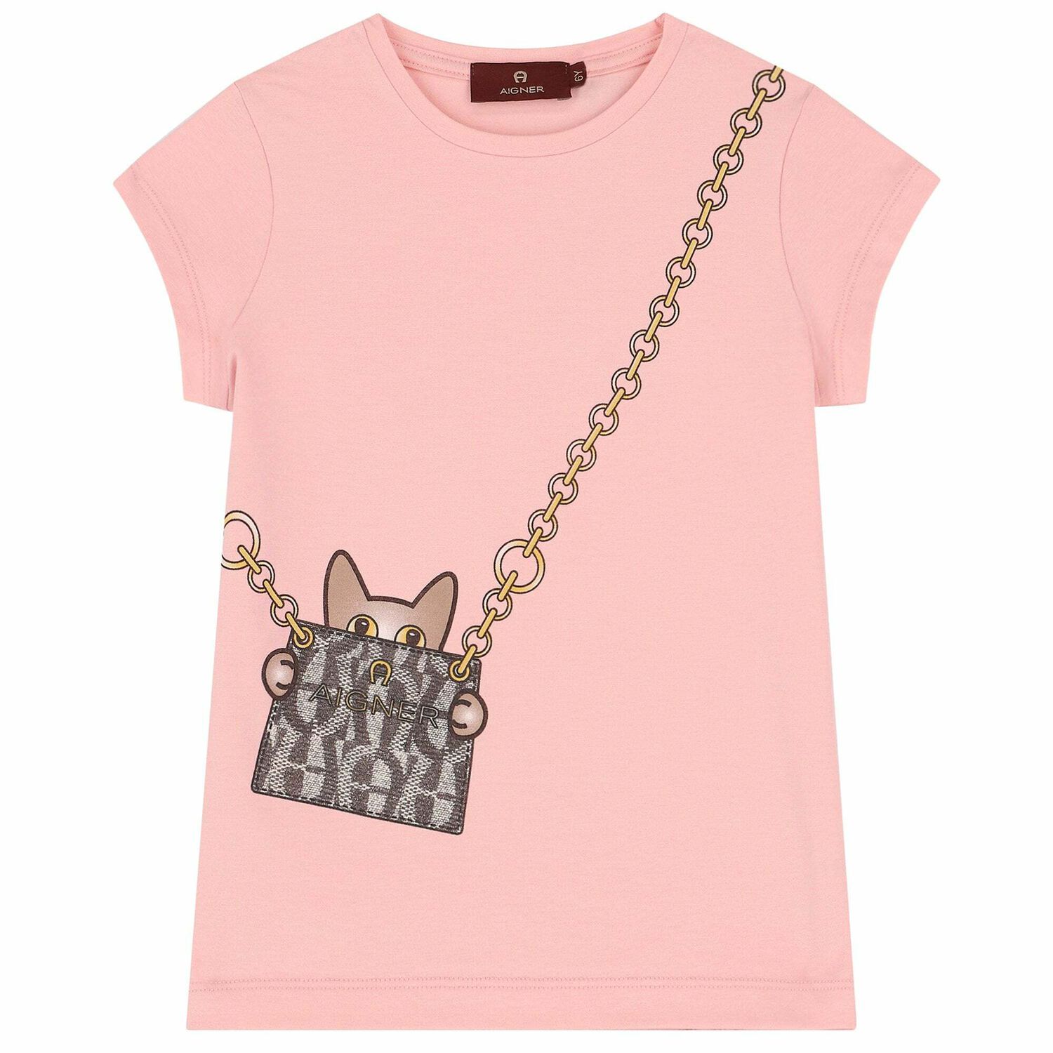 Girls Pink Bag T-Shirt, 1, hi-res