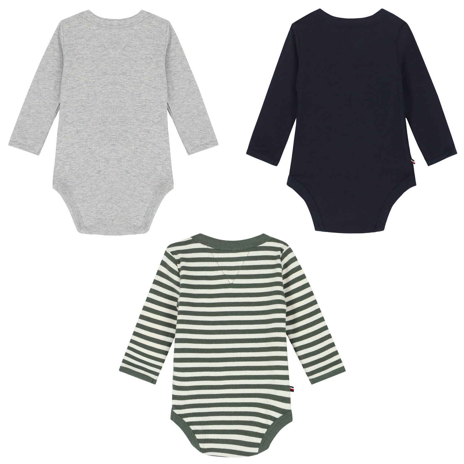 Baby Boys Navy, Grey & Green Logo Bodsuits (3-Pack), 2, hi-res image number null
