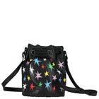 Girls Black Stars Faux Leather Bag, 1, hi-res