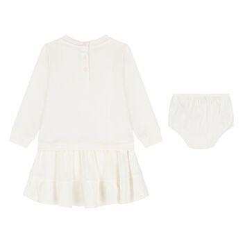 Baby Girls Ivory Polo Bear Sweatshirt Dress Set