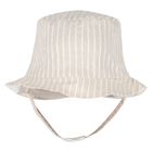 Baby Boys White & Beige Striped Shorts & Hat Set, 1, hi-res