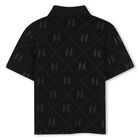 Boys Black Logo Polo Shirt, 1, hi-res