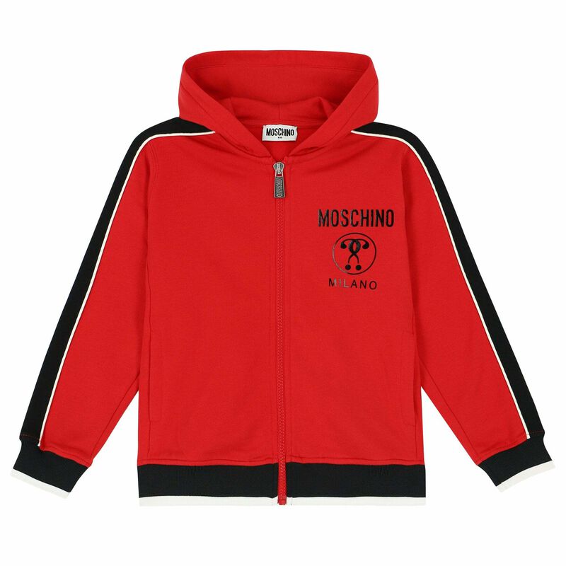 Boys Red Logo Zip Up Top, 1, hi-res image number null