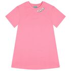 Girls Pink Tiger Logo Dress, 1, hi-res