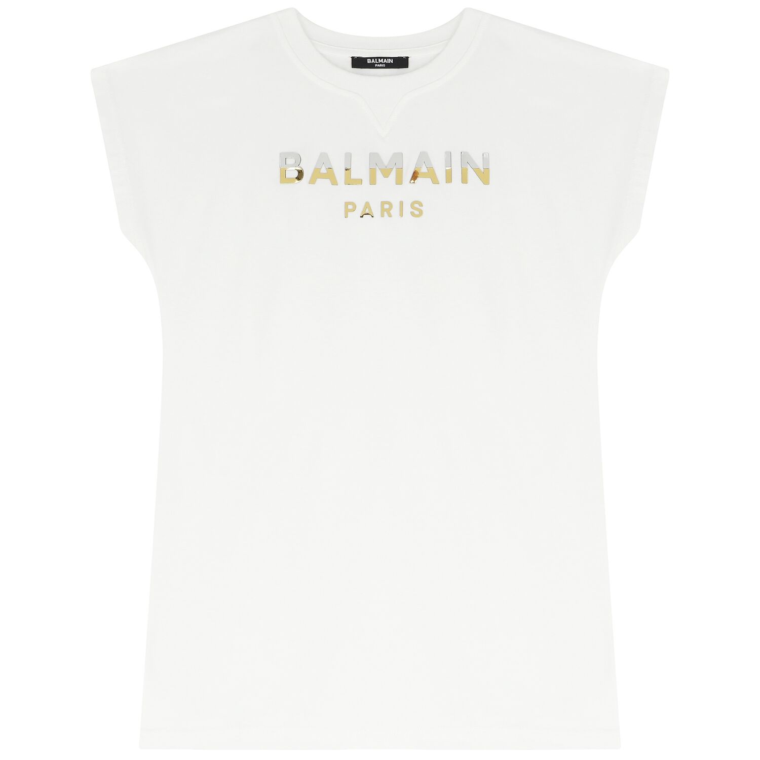 Girls White Logo Dress, 1, hi-res