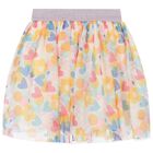 Girls Multi-Coloured Heart Tulle Skirt, 1, hi-res