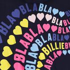 Girls Navy Blue Heart Hooded Top, 1, hi-res
