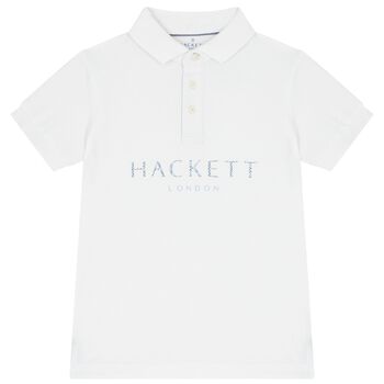 Boys White Logo Polo Shirt