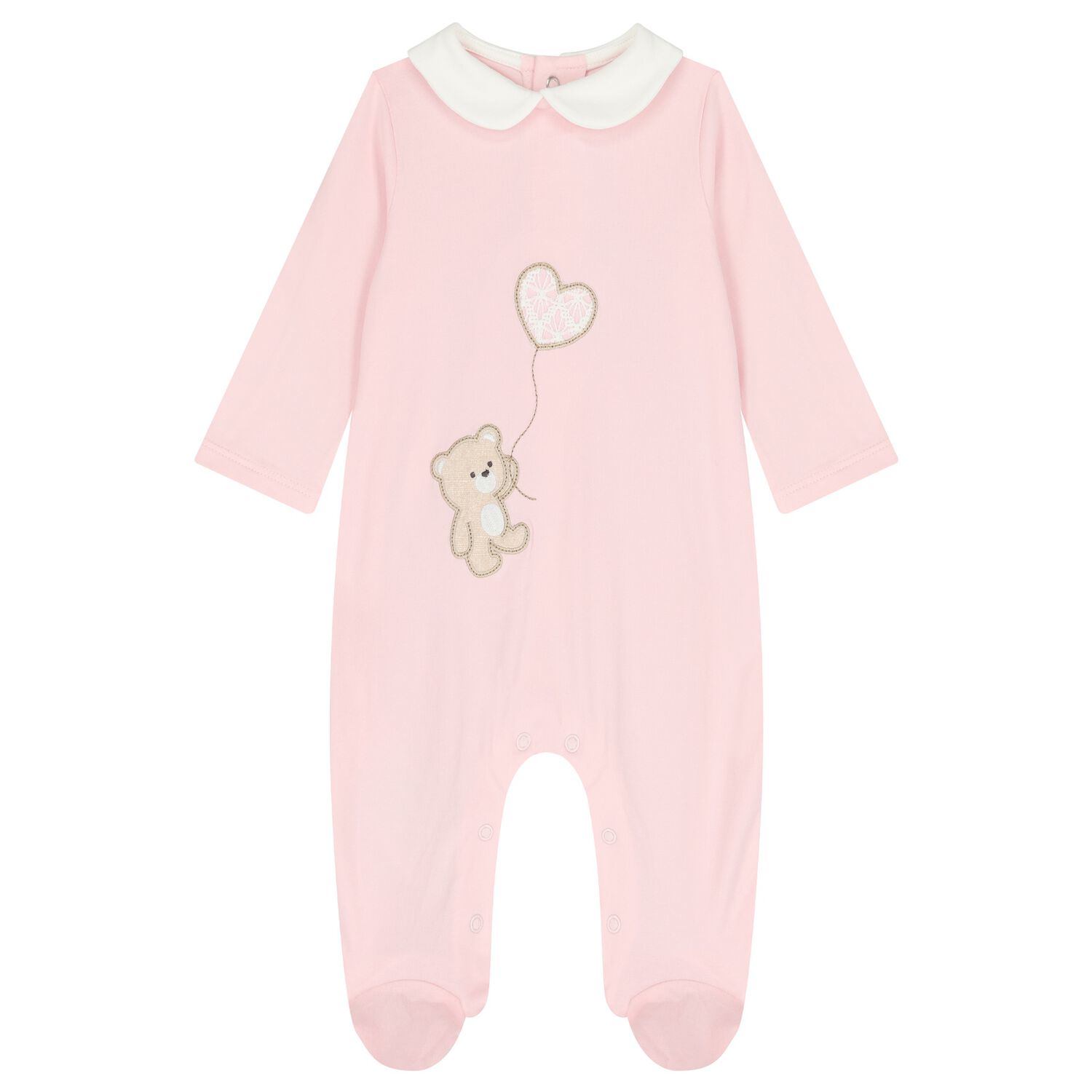 Baby Girls Pink Teddy Bear Babygrow, 2, hi-res