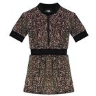 Girls Black Sequin Embellished Dress, 1, hi-res