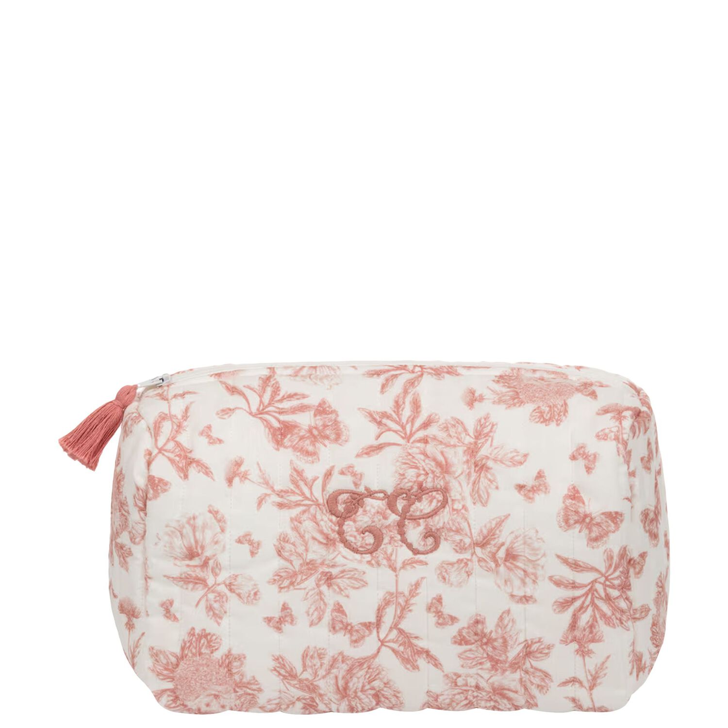 Baby Girls Ivory & Pink Toile De Jouy Wash Bag, 3, hi-res