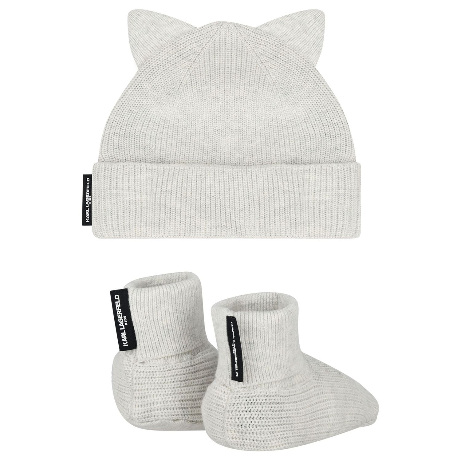 Grey Hat & Bootie Ikonik Karl & Choupette Baby Gift Set, 1, hi-res