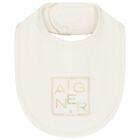 Ivory & Gold Logo Baby Bib, 1, hi-res