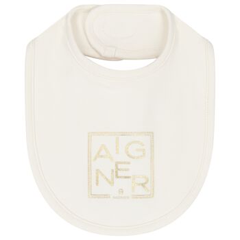 Ivory & Gold Logo Baby Bib