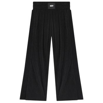 Girls Black Logo Trousers