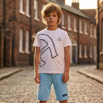 Younger Boys Blue Logo Shorts