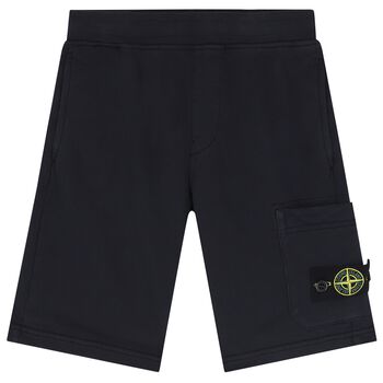 Boys Navy Blue Logo Shorts