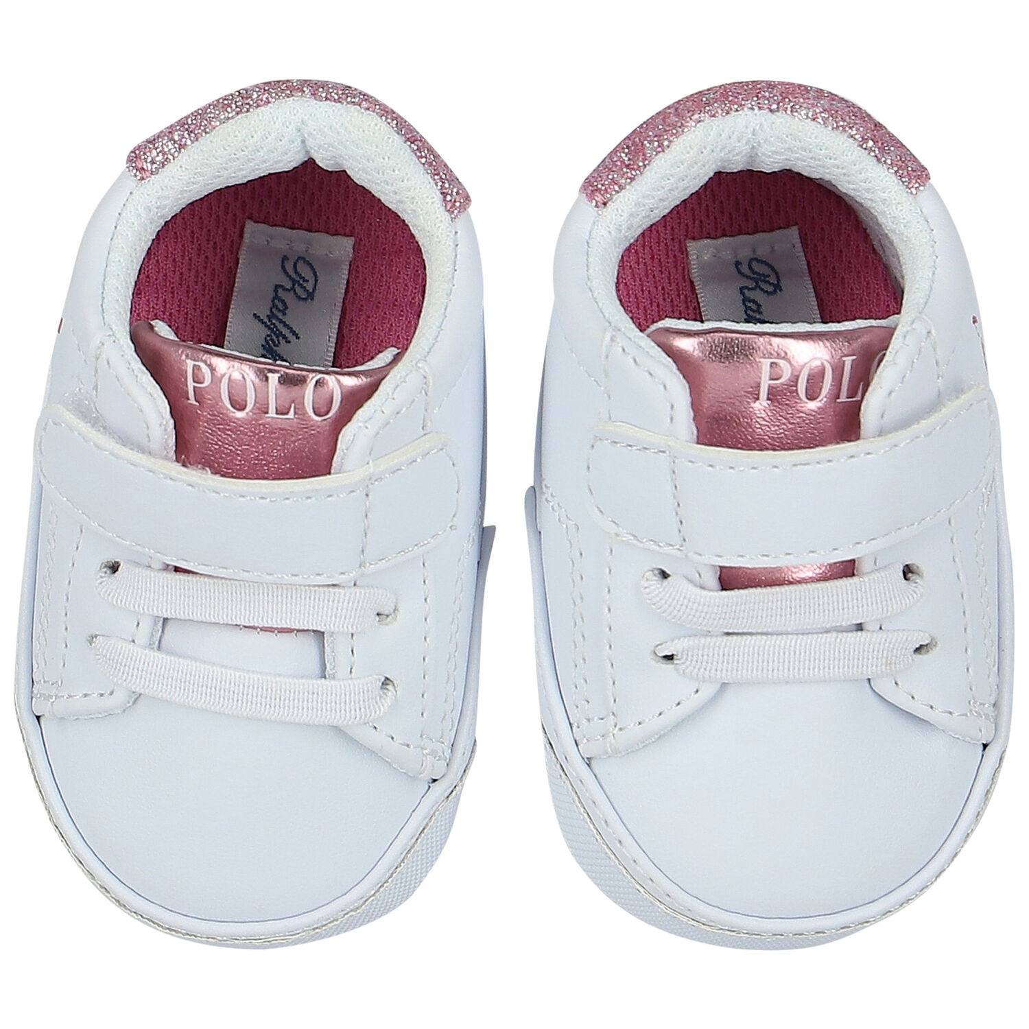 Baby Girls White Logo Pre Walker Shoes, 1, hi-res