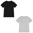 Boys Black & Grey Logo T-Shirt ( 2-Pack ), 2, hi-res