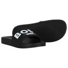 Boys Black Logo Sliders, 1, hi-res