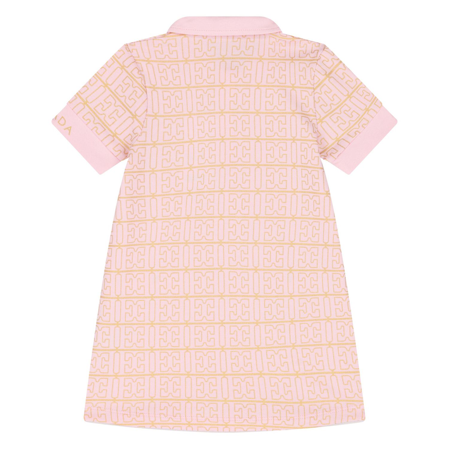 Younger Girls Pink & Gold Polo Dress, 2, hi-res