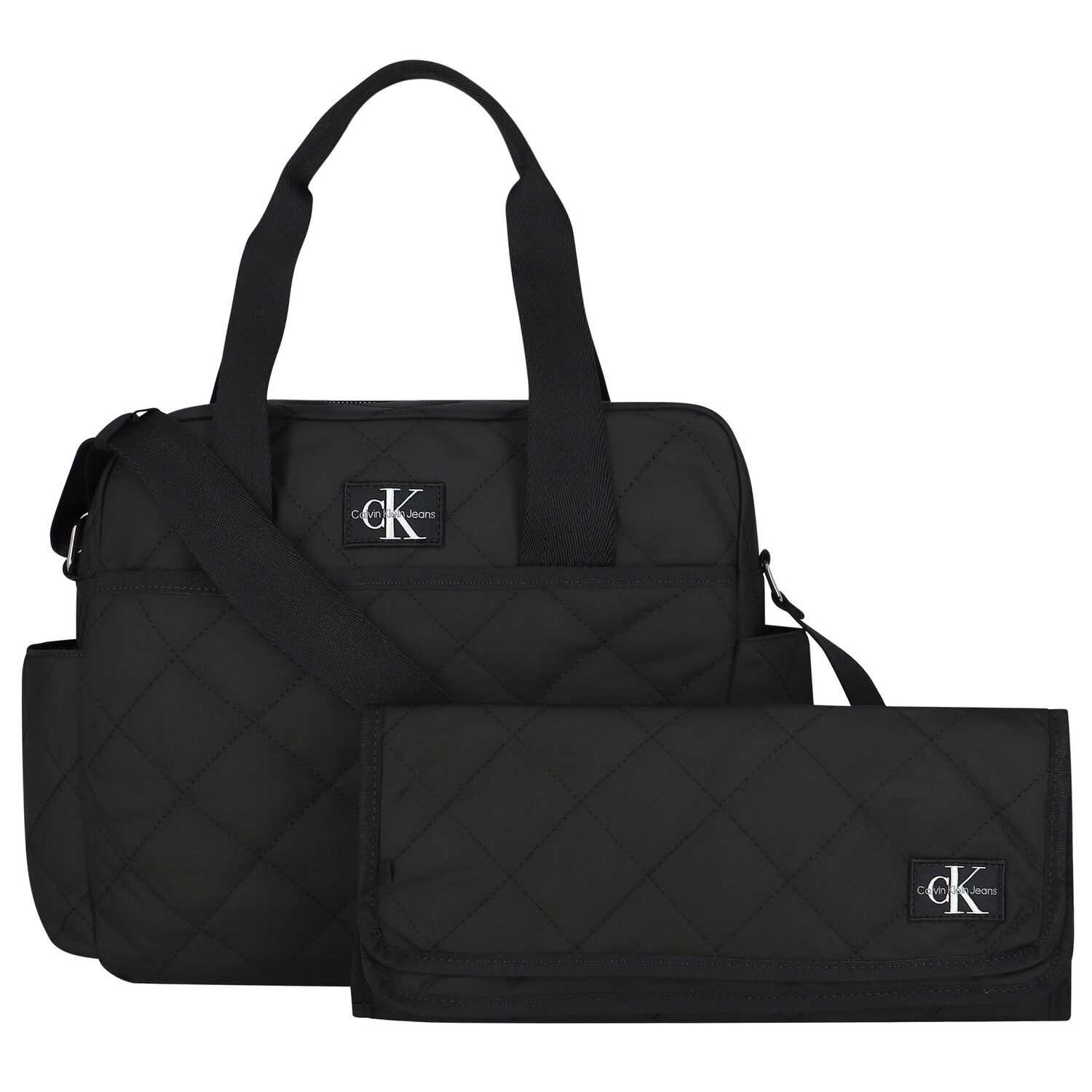 Black Logo Baby Changing Bag, 2, hi-res