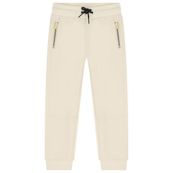 Boys Beige Logo Joggers