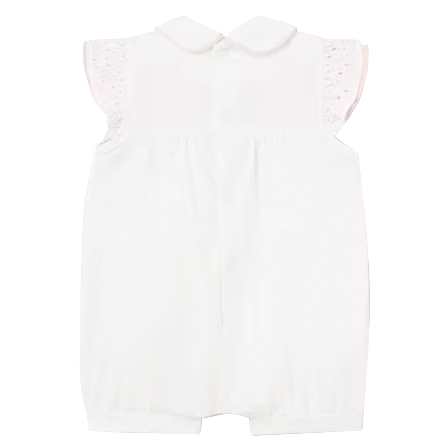 Baby Girls Ivory Broderie Anglaise Romper, 1, hi-res image number null