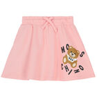 Girls Pink Teddy Logo Skirt Set, 3, hi-res