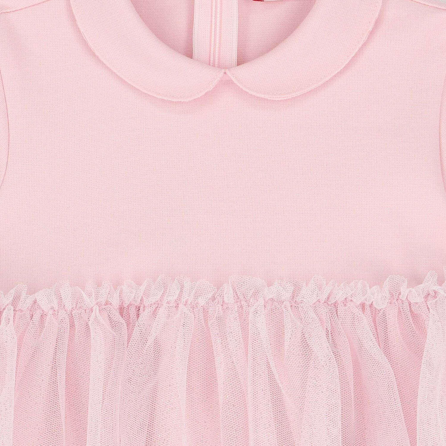 Younger Girls Pink Tulle Dress, 1, hi-res