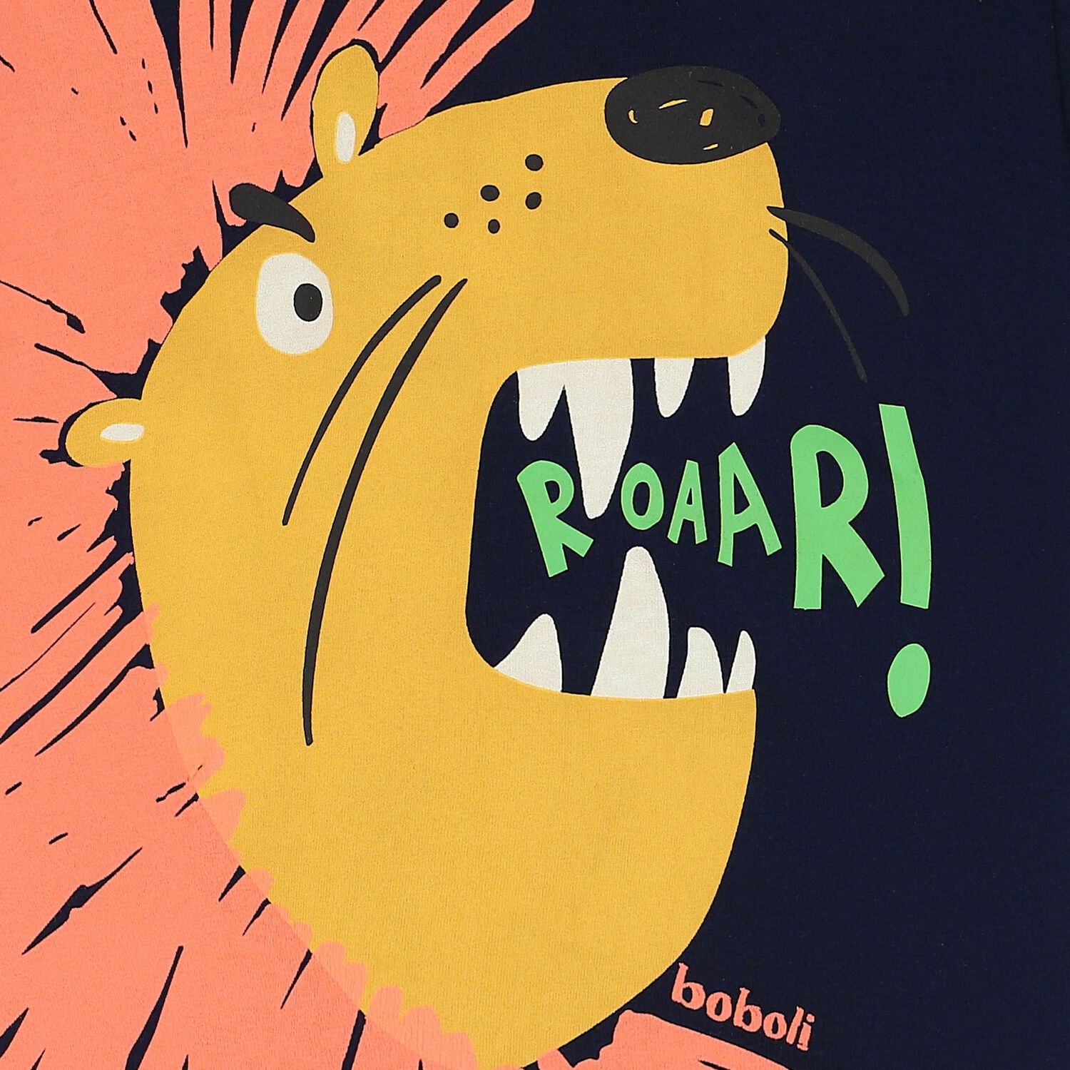 Boys Navy Blue Lion T-Shirt, 2, hi-res