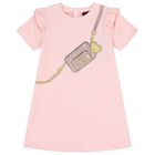 Girls Pink Logo Bag Dress, 3, hi-res