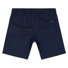 Boys Navy Logo Shorts, 1, hi-res