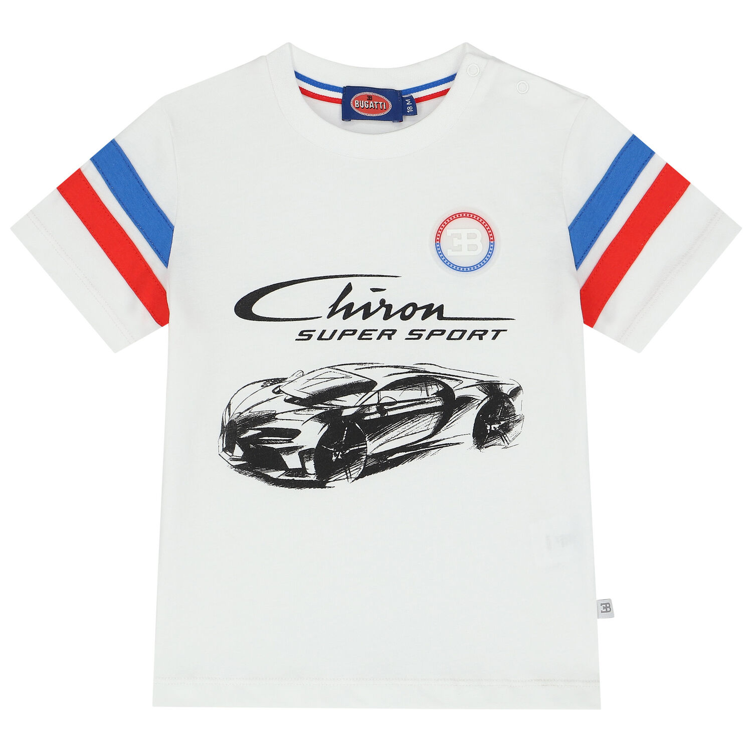 Younger Boys White Sports Car T-Shirt, 1, hi-res image number null