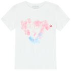Girls White Logo T-Shirt, 1, hi-res