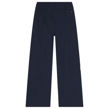 Girls Navy Blue Logo Trousers