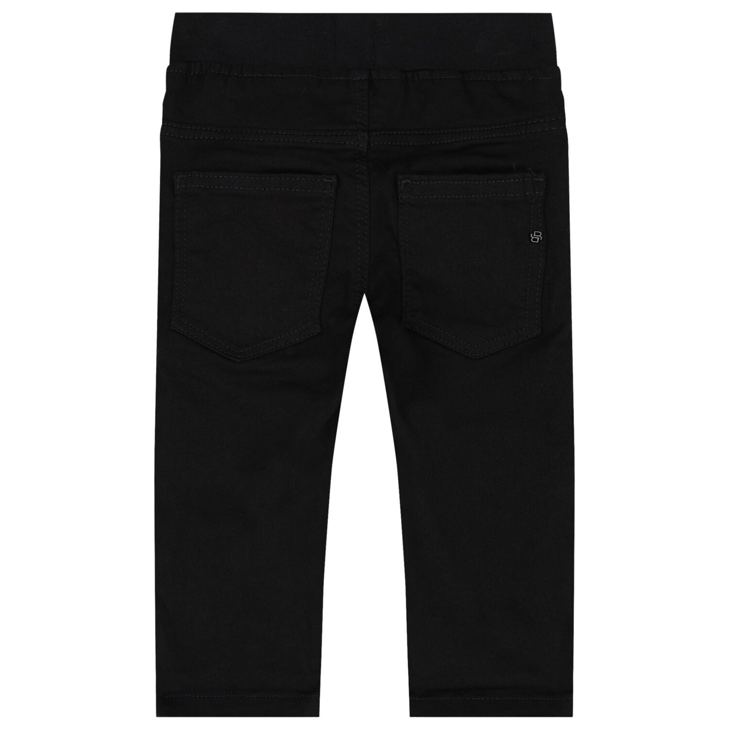 Younger Boys Black Logo Trousers, 1, hi-res