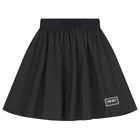Girls Black Logo Skirt, 1, hi-res