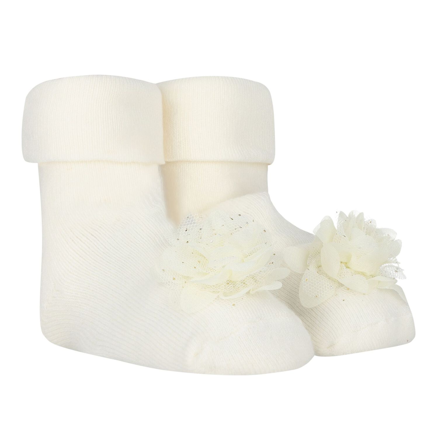 Baby Girls Ivory Headband & Socks Set, 1, hi-res